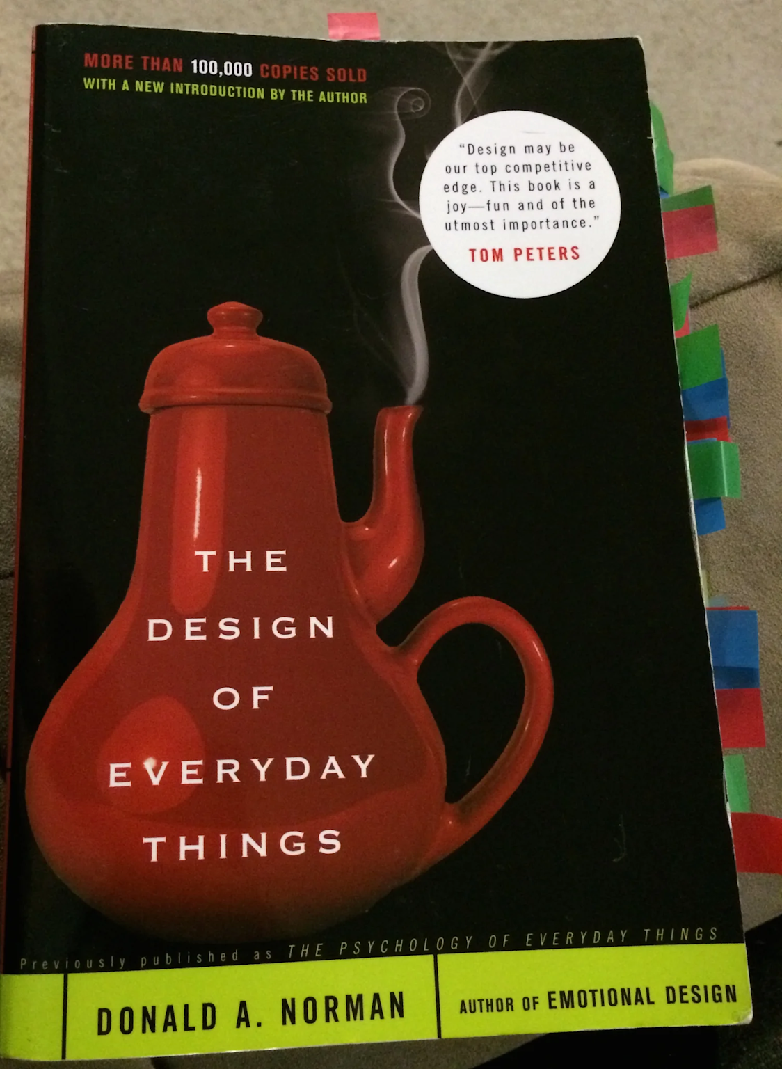 The cover of "The Design of Everyday Things" by Donald A. Norman, a foundational book on design and user experience